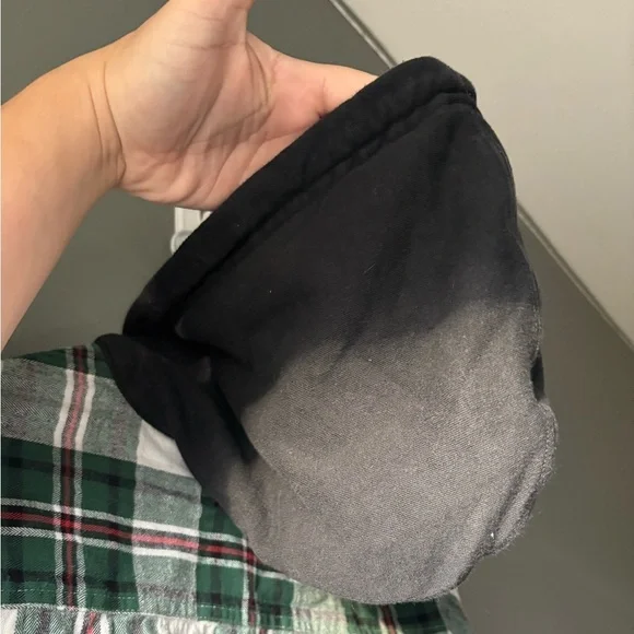 Kismet size xs Green Plaid Zip-Up Sweater Jacket gray hood fall campfire vibes - Picture 6 of 9